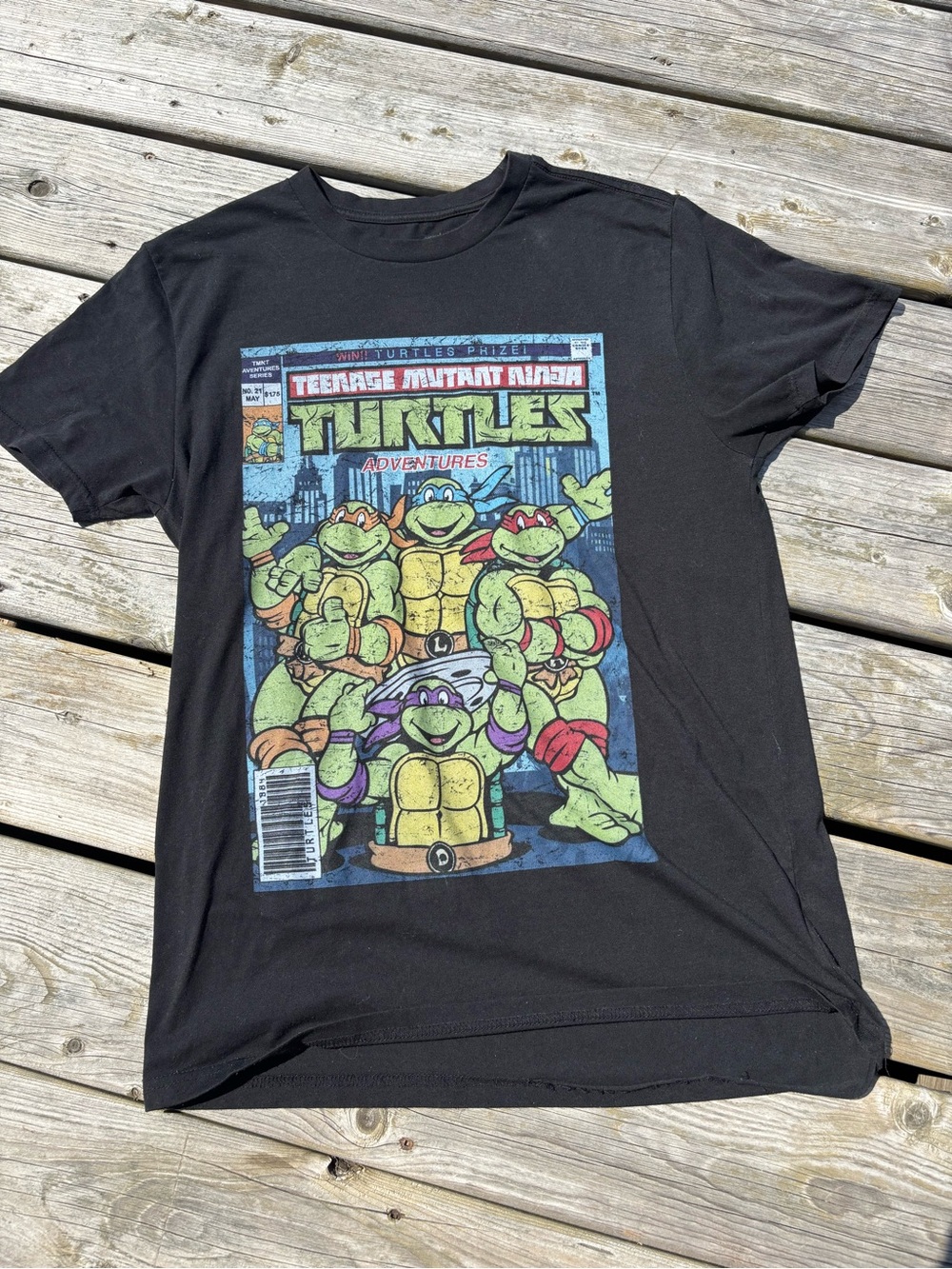 2 for 15 Teenage Mutant Ninja Turtles Black Graphic Tee - Retro Comic Cover